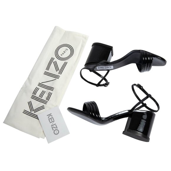KENZO (France) Strappy Open Toe Patent Leather Mules : US 6 EU 36